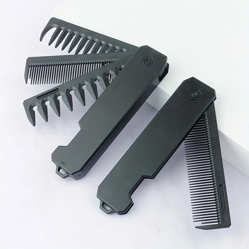 Mens Grooming Kit Bag - Peigne à barbe pliant 3 en