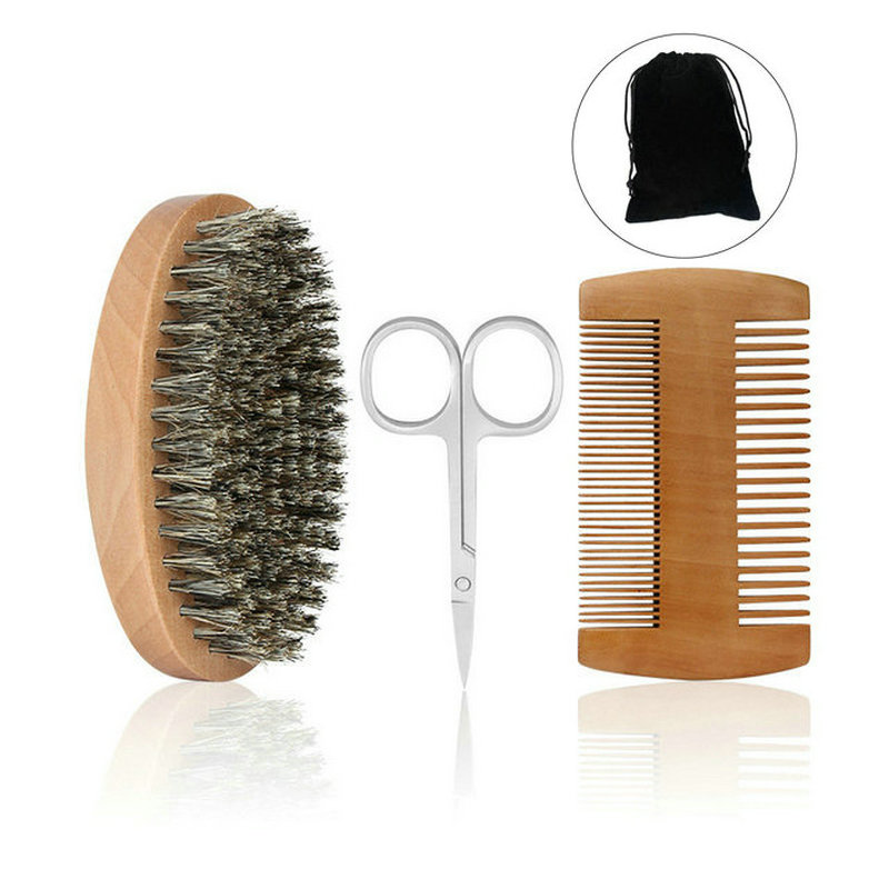 Mens Grooming Kit Bag - Brosse à barbe professionnelle en poils