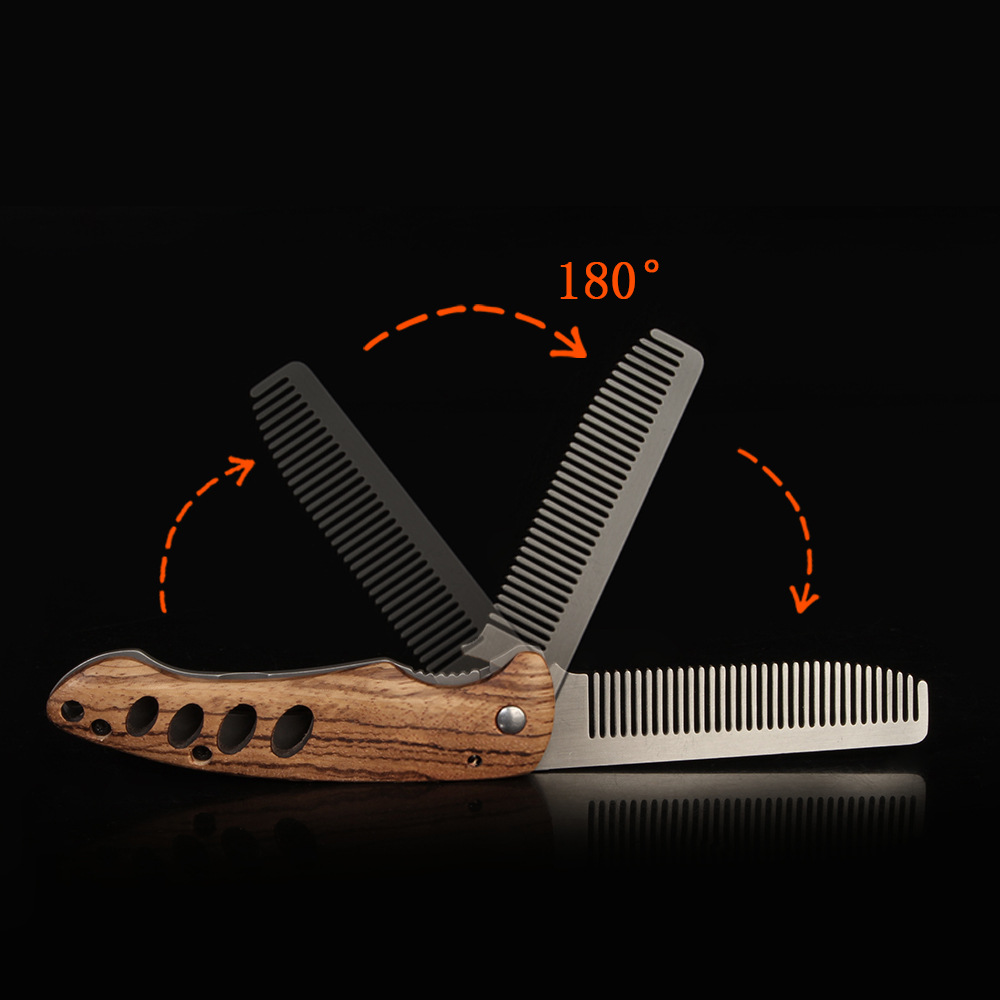 Peigne à barbe pliable en bois - Mens Grooming Kit Bag avis et prix
