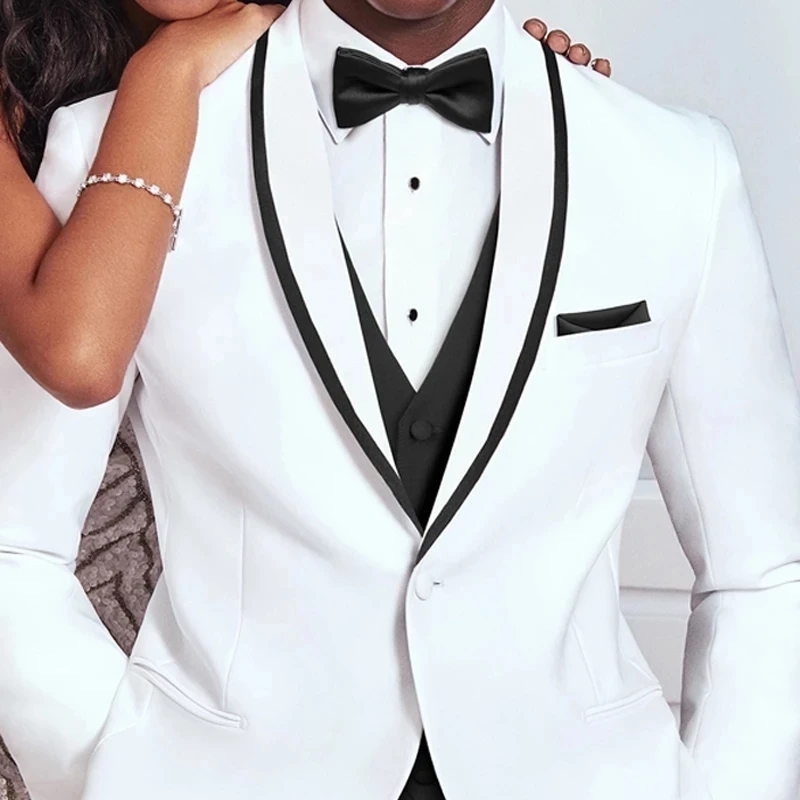 Gilet blanc et noir pour marié - Men'S Grooming Company avis et prix