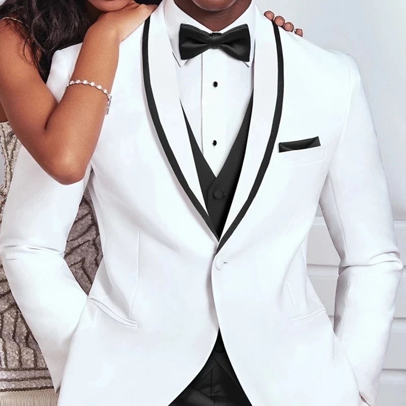 Gilet blanc et noir pour marié - Men'S Grooming Company avis et prix
